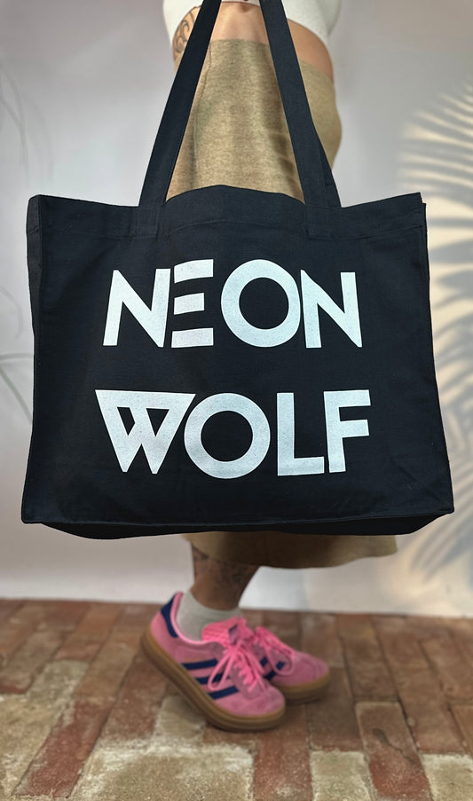 Neon Wolf Tote Bag